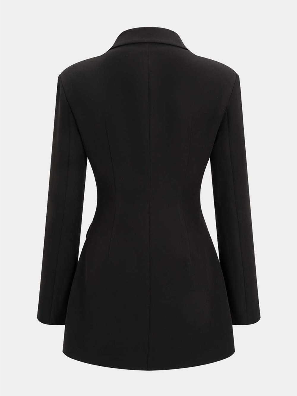 Tailored Double-Breasted Black Blazer Dress - Picture 3 of 6